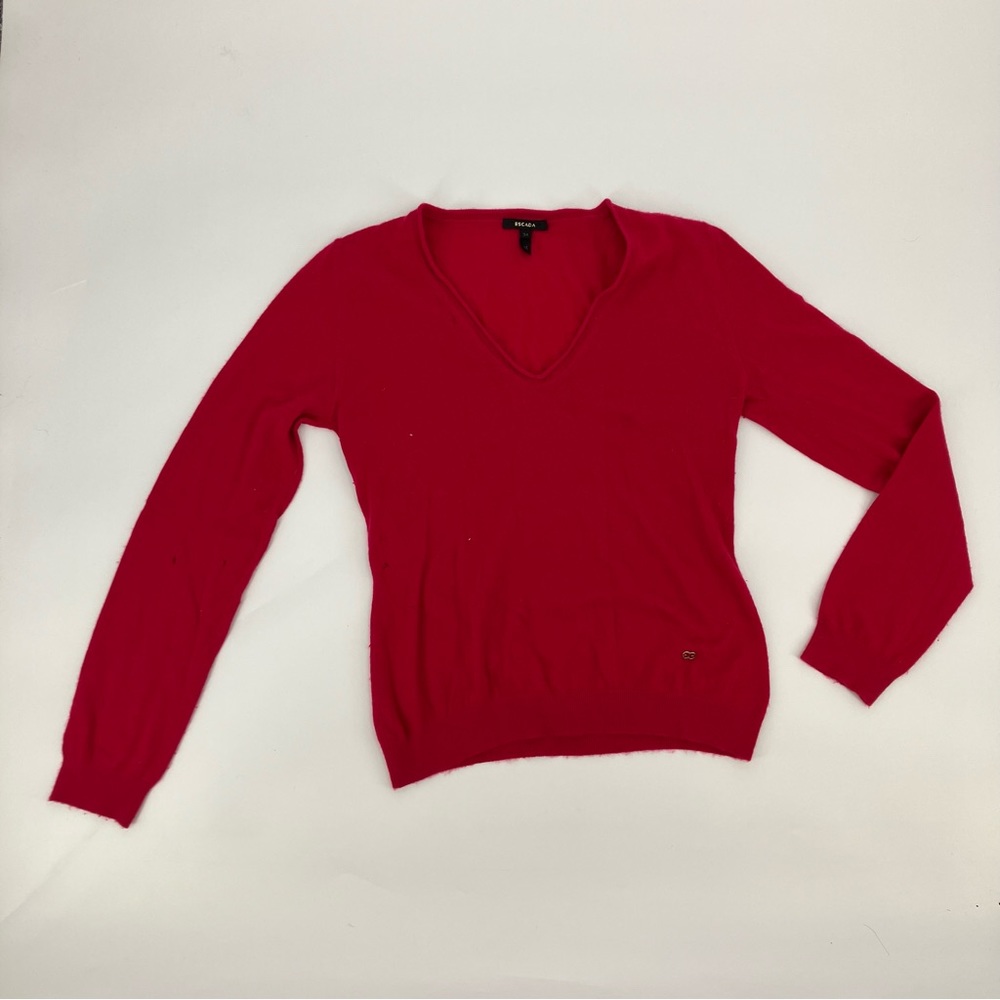 Escada Red Cashmere Long Sleeve Sweater - Size 34